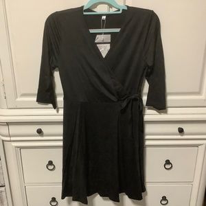 New Wrap Dress, Size M Women V Neck  Party Swing A-Line Faux Wrap Dress, pockets